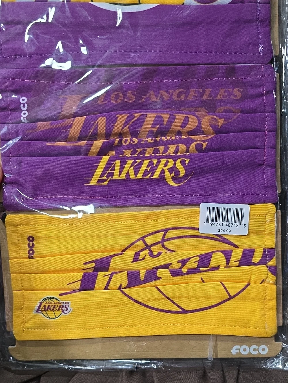 NBA Los Angeles Lakers Face Covers - Purple & Gold (3-Pack)